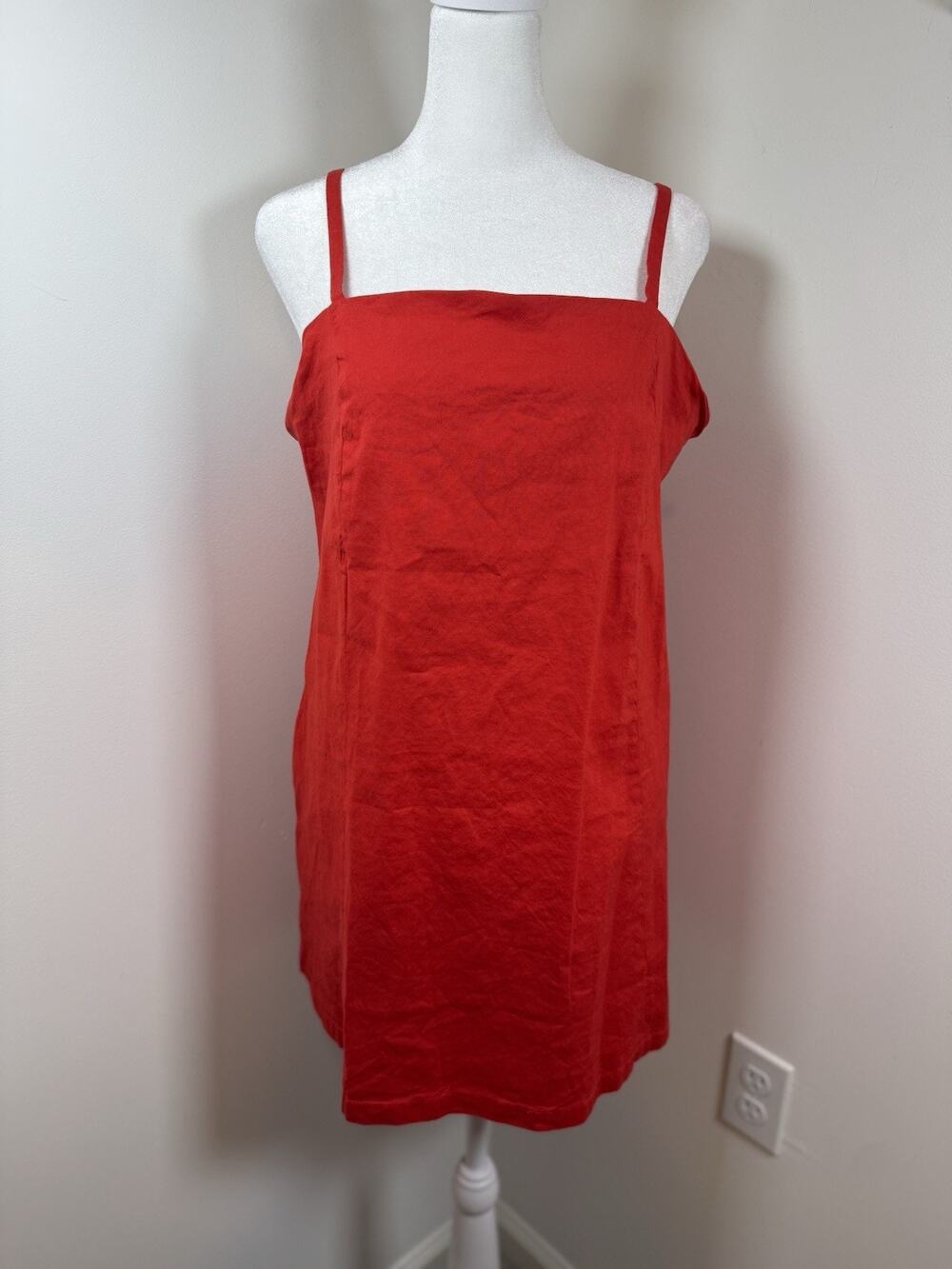 Athleta Paradise Cami Dress Women’s Size Medium Petite MP Cotton Red Beach Boho